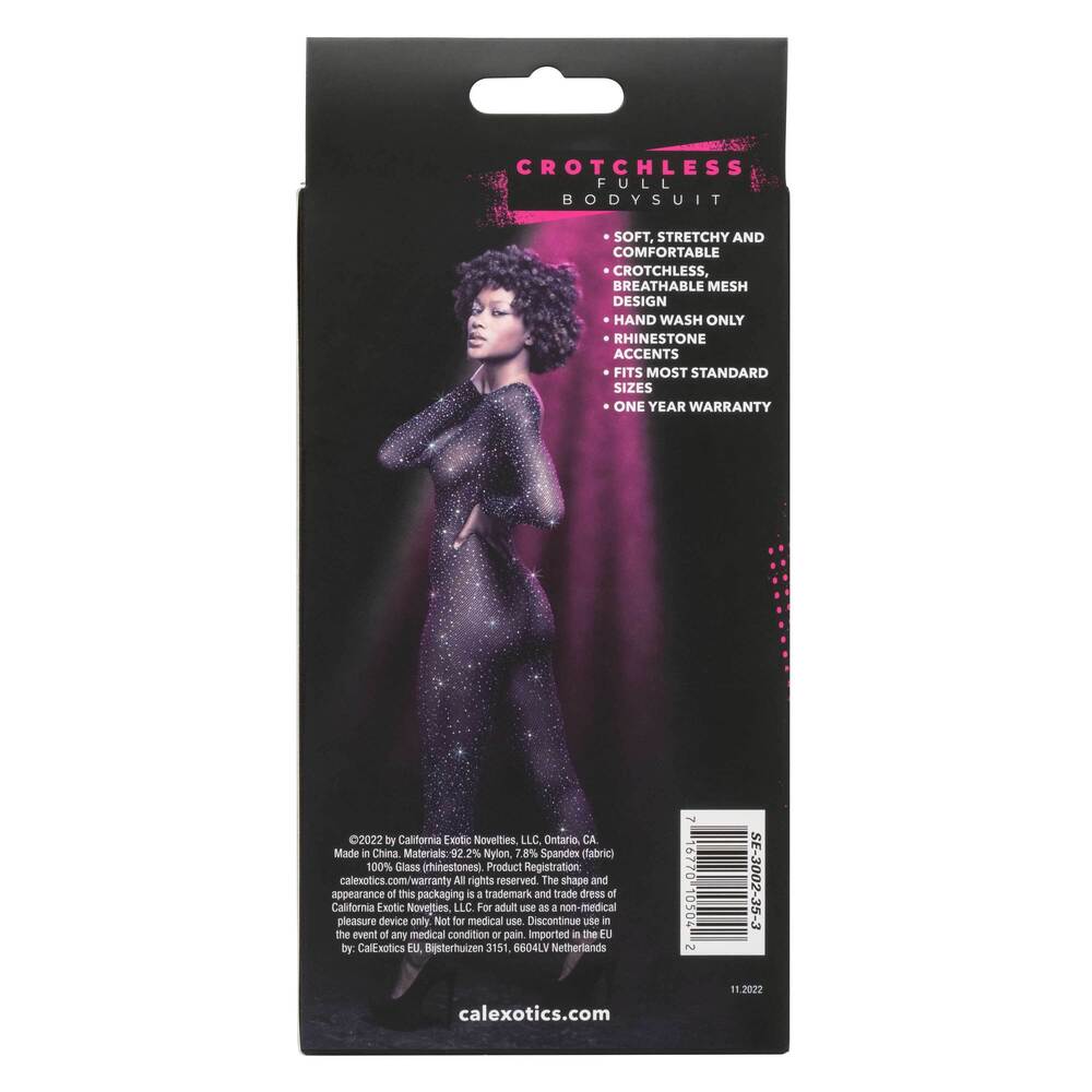 Radiance Crotchless Full Body Suit - One Size - Black CalExotics